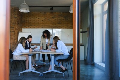 Image showing students collaborating on a project